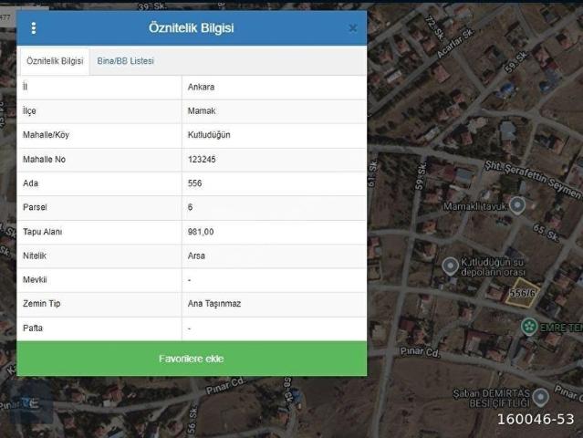 Mamak Kutludüğünde,Tek Tapu,İmarlı 981 Metrekare Arsa