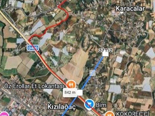 MANAVGAT KARACALAR'DA ANAYOLA 750 M MESAFEDE SATILIK TARLA