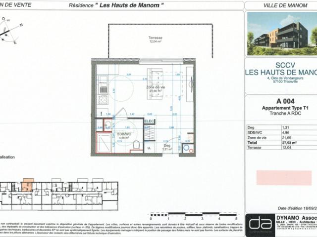 MANOM, Résidence les Haut de Manom, Appartement studio au RD