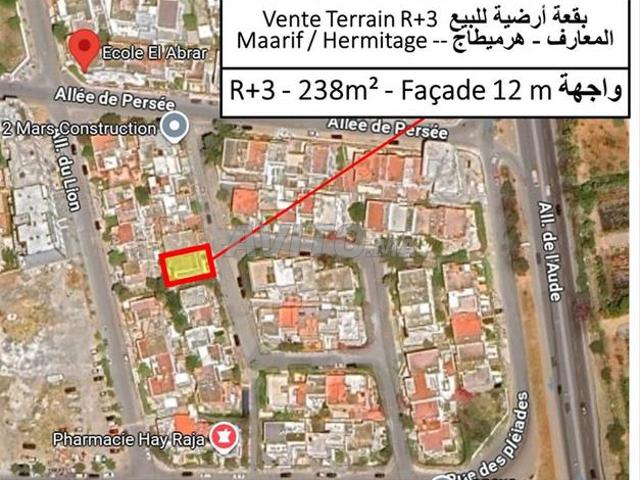 Maarif Hermitage, Vends Terrain R+3 de 238m²