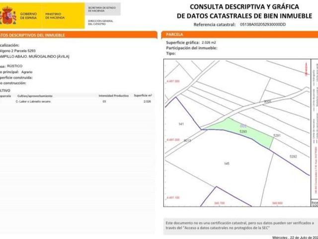 ¡Magnífica finca rústica en Muñogalindo Ávila ! Más de 4.000 m2 de terreno totalmente vallado