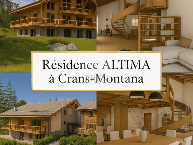 Magnifique appartement en duplex en attique 5 pièces neuf avec terrasse sud ouest au centre de Crans Montana