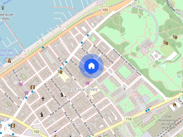 Magnifique appartement Studio aux Eaux Vives