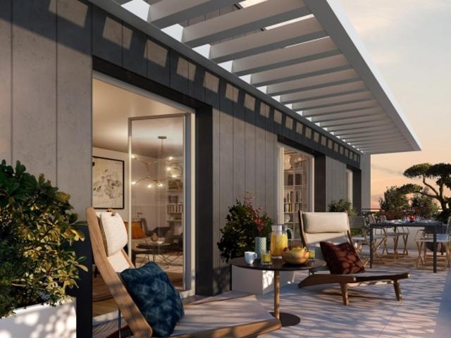 MAGNIFIQUE 3 PIECES AU 1ER ET DERNIER ETAGE TERRASSE DE 24M² EN ANGLE AVEC VUE DEGAGEE