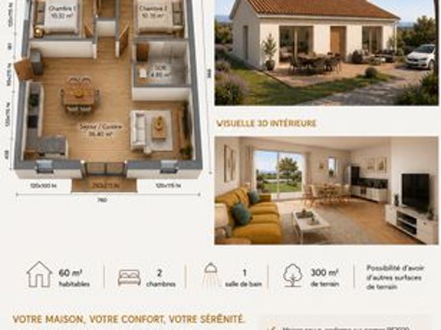 Maison 3 pièces 60 m²