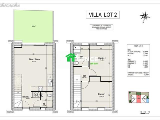 Maison 3 pièces 66 m²