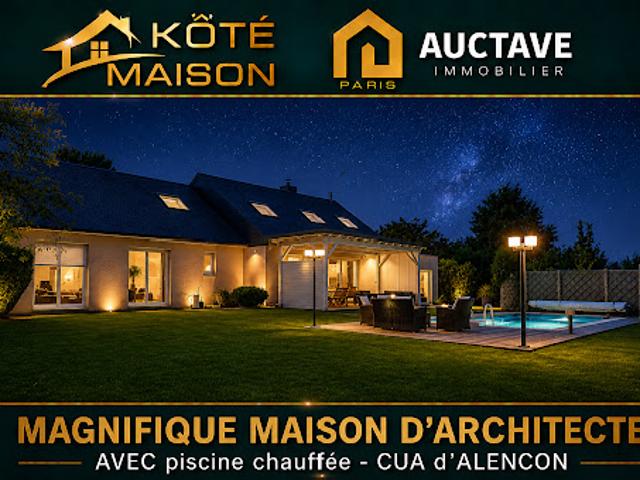Maison contemporaine avec piscine et jardin