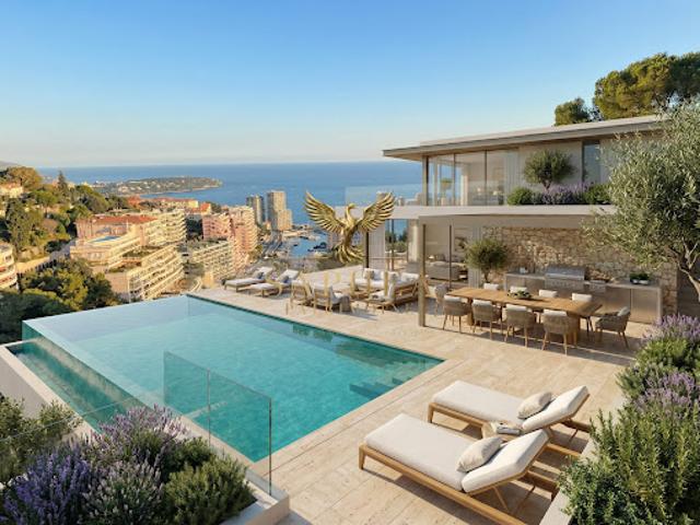Maison contemporaine avec piscine et jardin