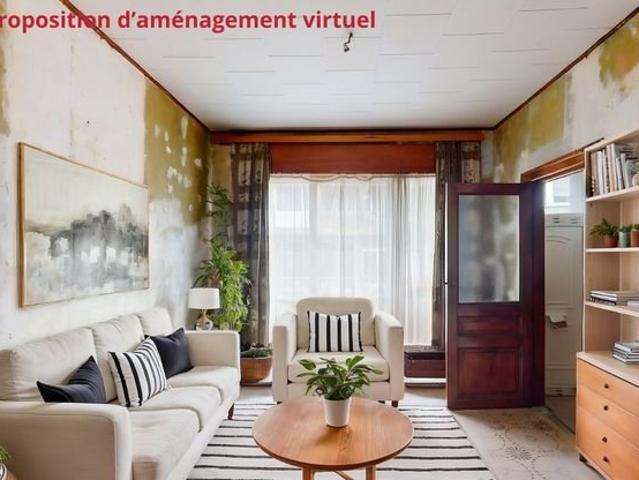 Maison 4 ch + jardin de +/ 90m² à rénover Beau potentiel