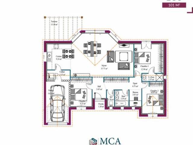 Maison 4 pièces 101 m²
