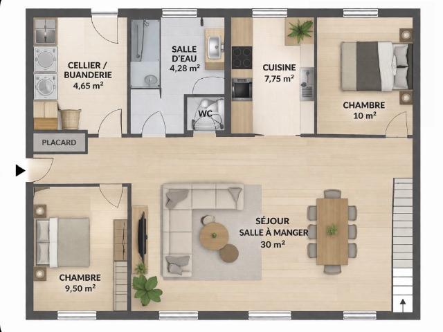 Maison 4 pièces 75 m²