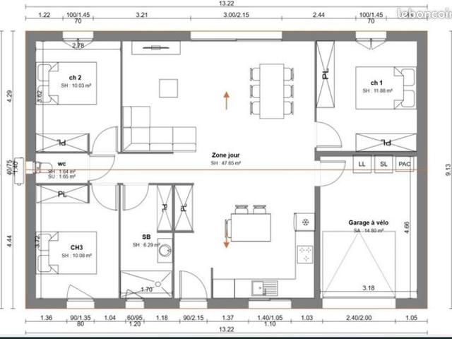 Maison 4 pièces 87 m²