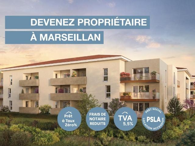 Appartement 2 pièces de 50 m² avec terrasse
