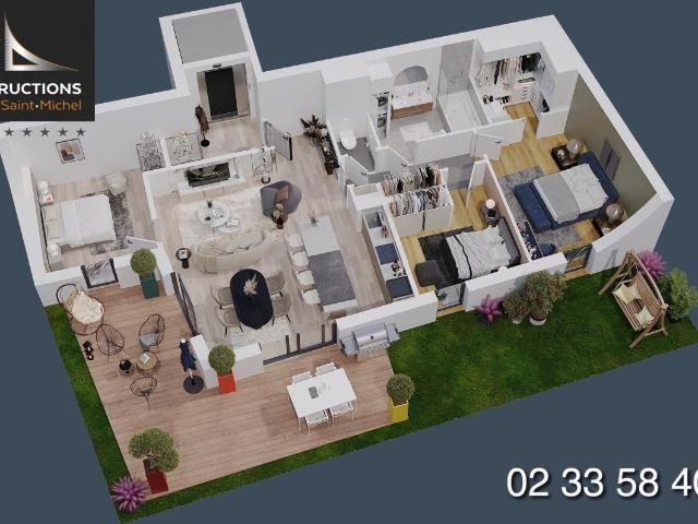 M1 MAISON F5 sur toit d' Immeuble rue Couraye à Granville