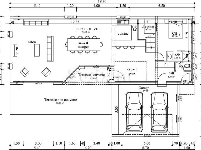 Maison 5 pièces 741 m²