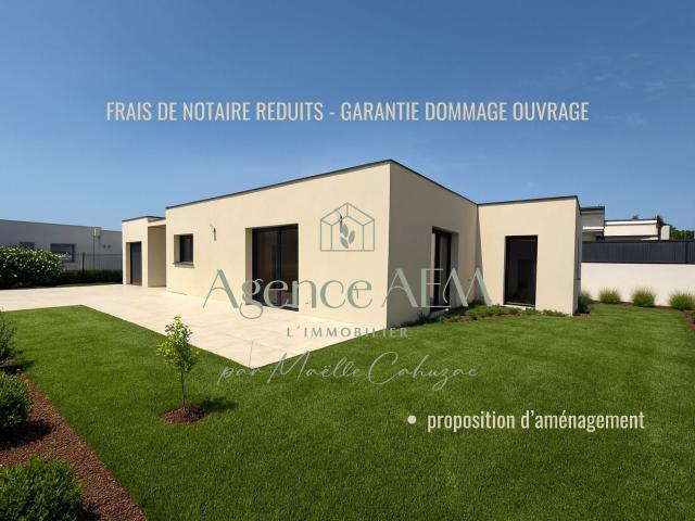 Maison 5P plain pied neuve 4 faces garage