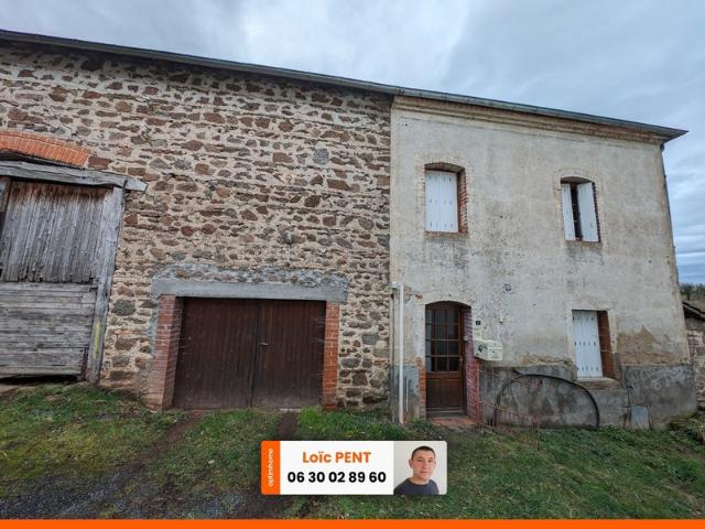 Maison 60m² à rénover, 3 pièces + grange à Nizerolles 03250