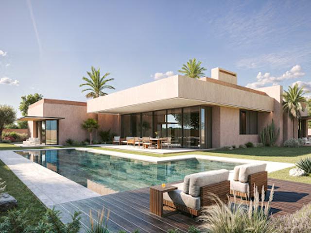 Maison contemporaine avec piscine et jardin