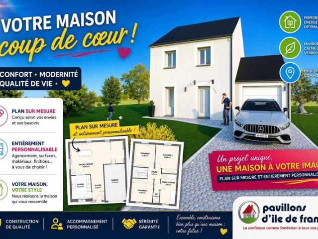 Maison 85 m² avec terrain à GUERMANTES 77