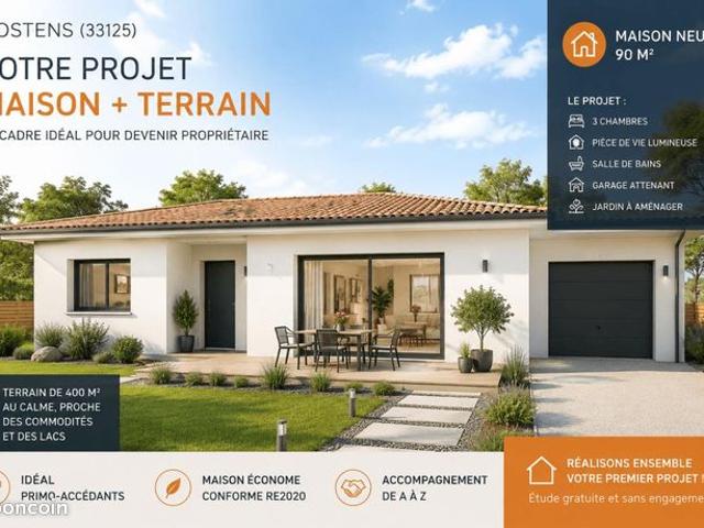 Maison 90 m² Hostens