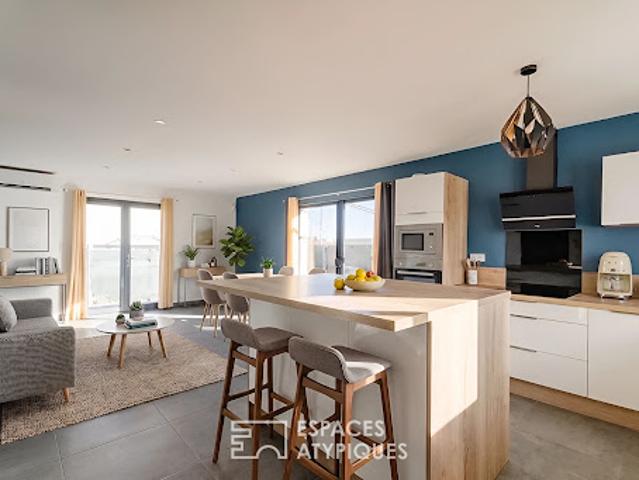 Maison contemporaine avec jardin et terrasse