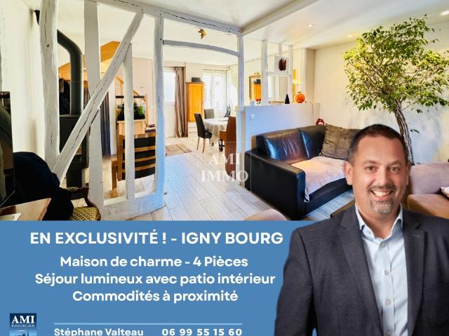 MAISON CŒUR DE BOURG IGNY AVEC PATIO INTERIEUR