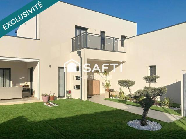 Maison contemporaine 4 chambres dont suite parentale +bureau, piscine, terrasses, garage