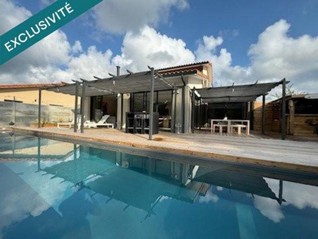 Maison contemporaine 4 chs, piscine, grand terrain