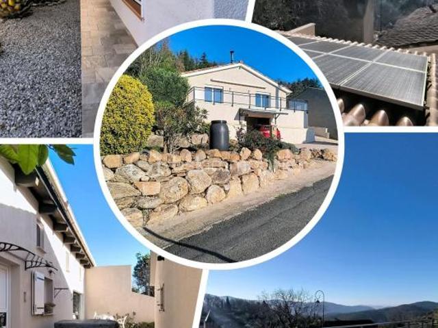 Maison contemporaine 122 m² + dépendance 85 m² + garage – Vue panoramique – Saint Vincent d’Olargues