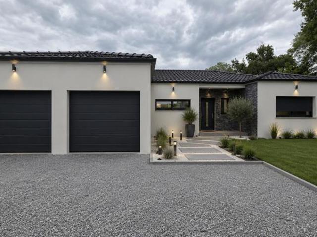 Maison contemporaine avec double garage