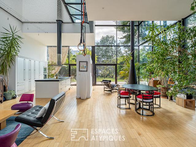Maison contemporaine avec jardin