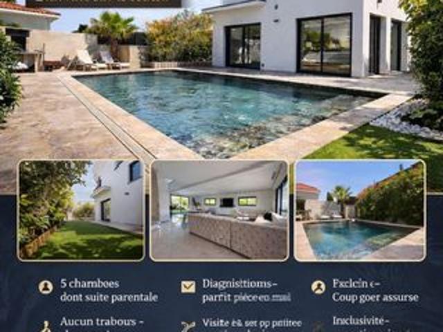 Maison contemporaine avec piscine – 142 m² habitables – 5 chambres – Terrain de 442 m²