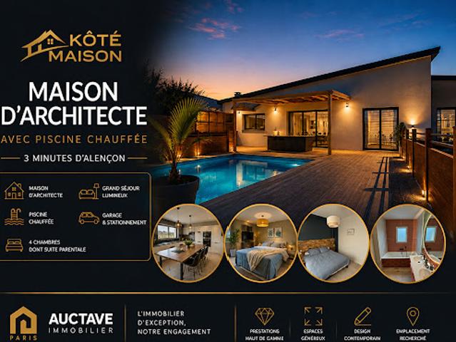 Maison contemporaine avec piscine et terrasse