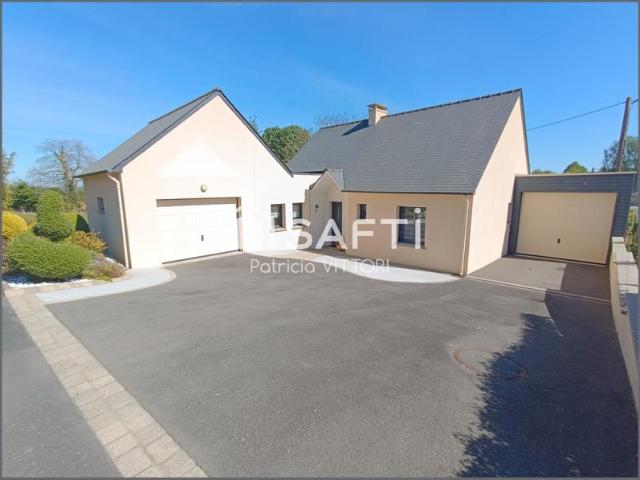 Maison contemporaine de plain pied, 3 chambres, garage et garage camping car