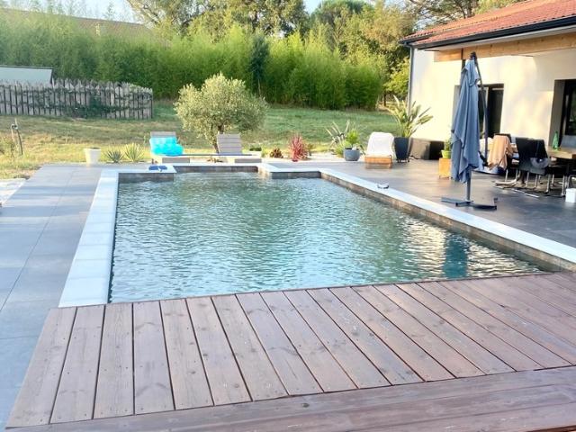 Maison contemporaine DPE A avec piscine et SPA à ESCOURCE à 15 minutes de l'Ocean et 10 minutes de MIMIZAN