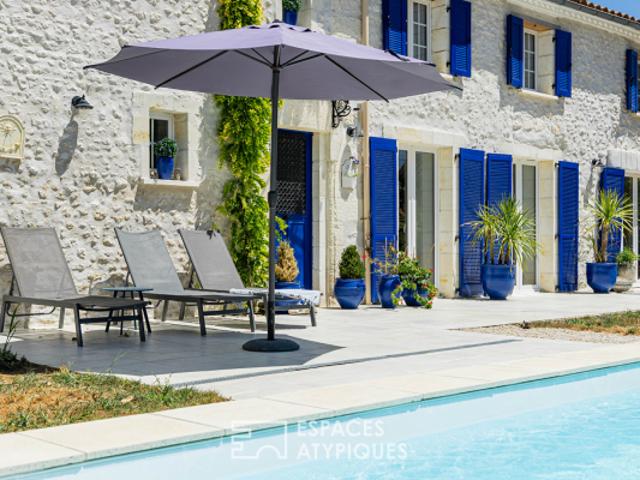 Maison charentaise rénovée avec piscine
