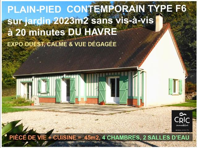 BELLE MAISON CONTEMPORAINE Type T5 STYLE NORMAND dans cadre cham