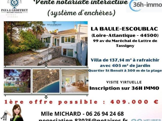 Maison à vendre à La Baule Escoublac 44500