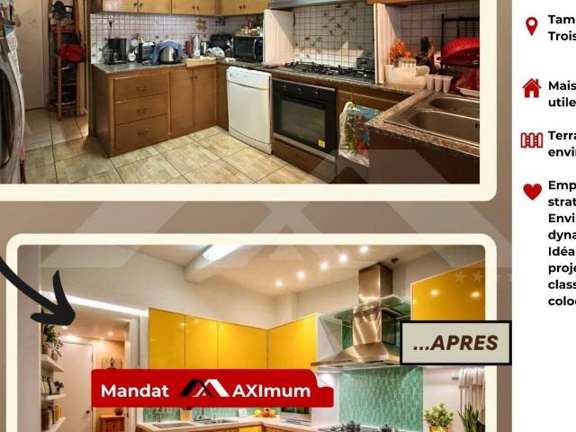 Maison à fort potentiel 115 m² utiles Trois Mars Le Tampon