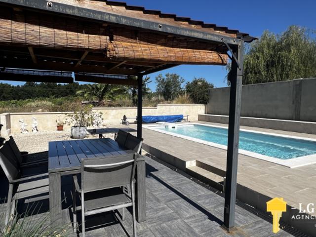 Maison au calme, 3 chambres, piscine, jardin proche Mirambea