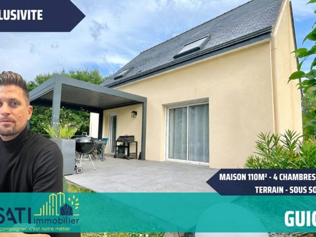 Maison Guichen 110m² 4 Chambres 1172m² de terrain campag