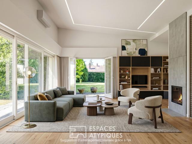Maison d'architecte esprit Mid Century à rénover et son jardin arboré