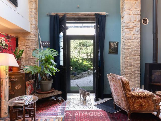 Maison d'artiste en pierre avec piscine dans ancienne minote. 180m² Montboucher sur Jabron