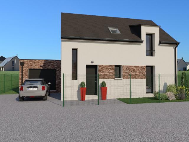 Maison de 110M2 avec garage de 25M2 sur un terrain borné et viabilisé de 437M2 au calme