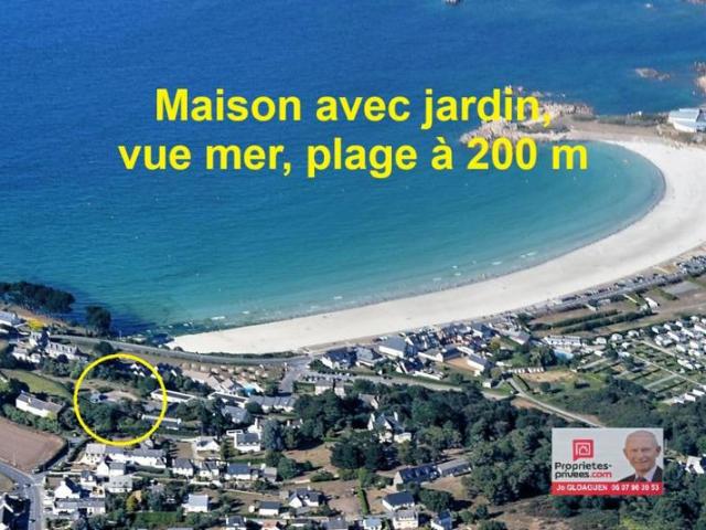 Maison de 56 m2 avec garage et jardin. Belle vue mer de toutes les pièces