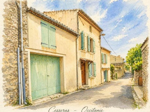 Maison de caractère meublée avec jardin, garage et fort pote. 176m² Cesseras