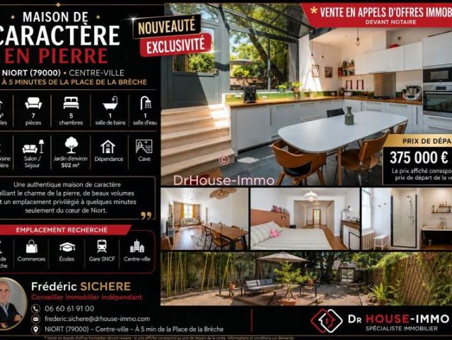 MAISON FAMILIALE 150 m² R+1 NIORT CENTRE