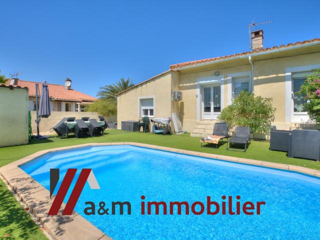 Maison de plain pied 4 chambres avec piscine quartier La Mede