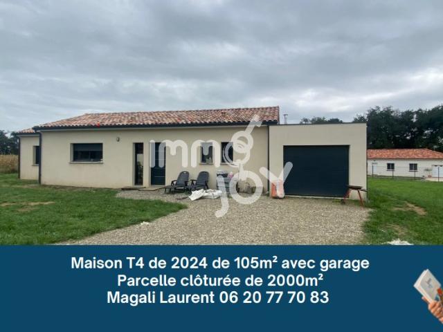 Maison de plain pied 4 pièces de 106 m2 avec garage