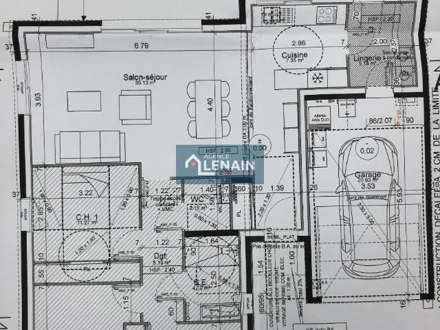 maison de plain pied 92 m² comprenant hall d'entrée.